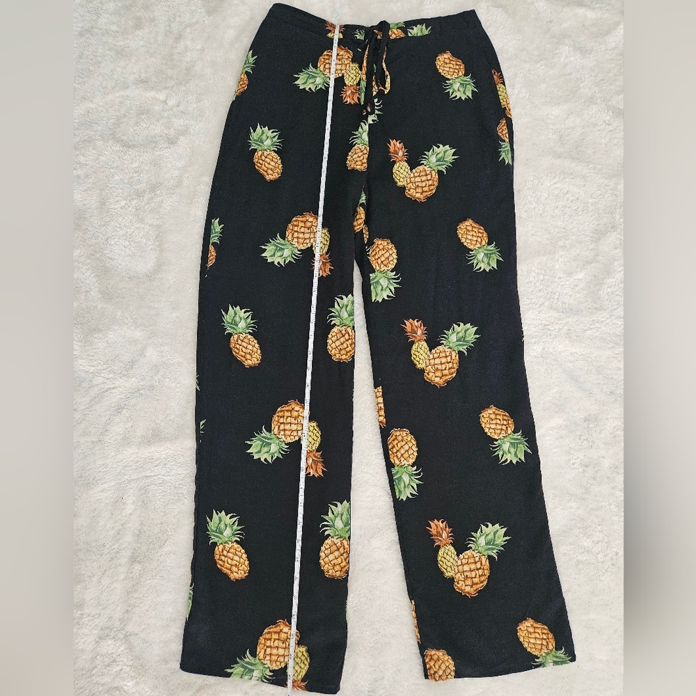 Wild Honey Black Straight Leg Pants Size M Tropical Resortwear TOP AVAILABLE - Picture 12 of 16